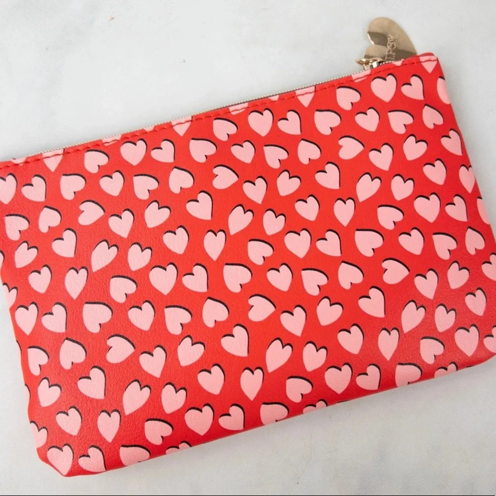 Ipsy Red Heart Glam Cosmetic Bag